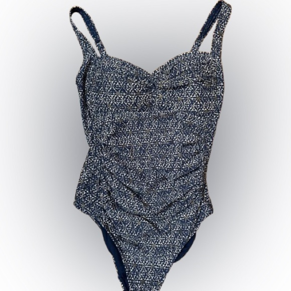 Bond-Eye Australia Classic Navy Patterned One-Piece Swimsuit Size 6